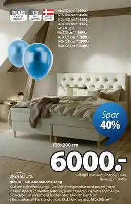 JYSK NEVLA + KOLA kontinentalseng tilbud