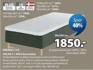 JYSK FJELNA F + KOLA boxmadras tilbud