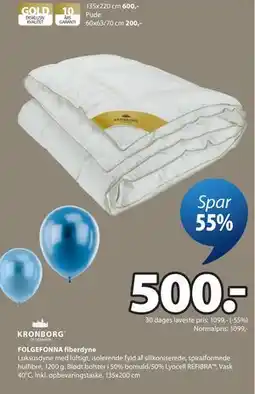 JYSK FOLGEFONNA fiberdyne tilbud