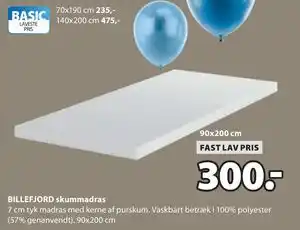 JYSK BILLEFJORD skummadras tilbud