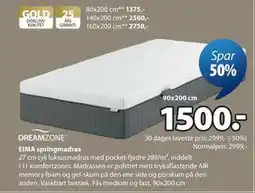 JYSK EIMA springmadras tilbud