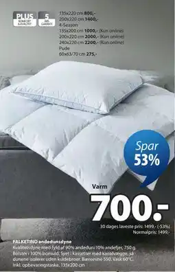 JYSK FALKETIND andedunsdyne tilbud