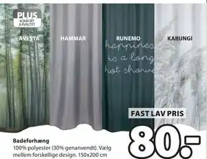 JYSK Badeforhæng tilbud