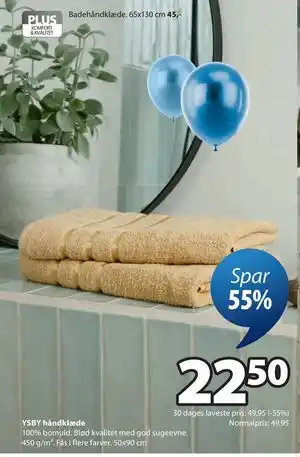 JYSK YSBY håndklæde tilbud