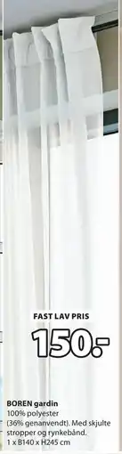 JYSK BOREN gardin tilbud