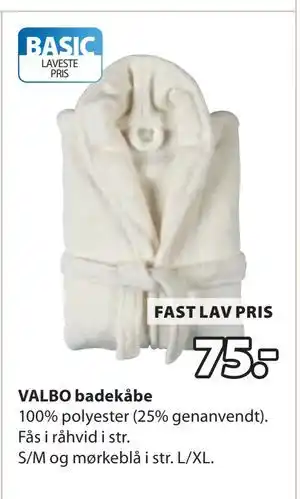 JYSK VALBO badekåbe tilbud