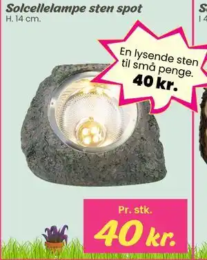 Solcellelampe sten spot