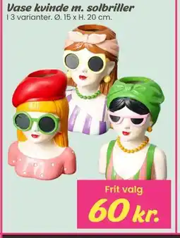 Hi five Vase kvinde m. solbriller tilbud
