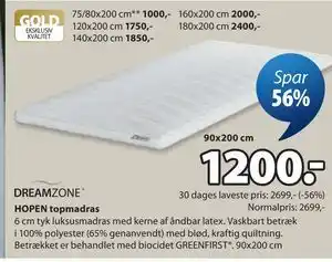JYSK HOPEN topmadras tilbud