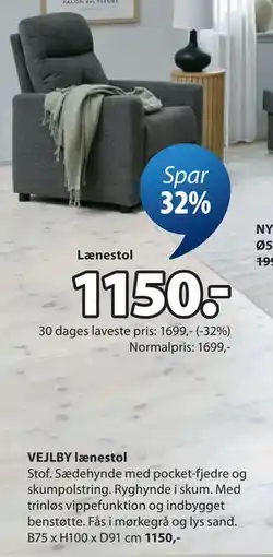 JYSK VEJLBY lænestol tilbud