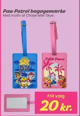 Hi five Paw Patrol bagagemærke tilbud
