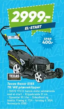 Bilka Texas Razor 5155 TR/WE plæneklipper tilbud
