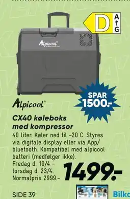 Bilka CX40 køleboks med kompressor tilbud