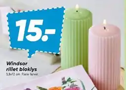 Bilka Windsor rillet bloklys tilbud