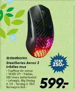 Bilka SteelSeries Aerox 3 trådløs mus tilbud