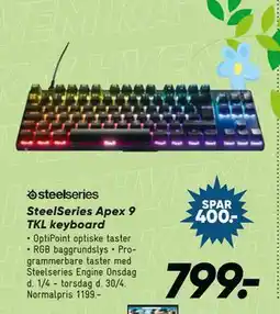 Bilka SteelSeries Apex 9 TKL keyboard tilbud