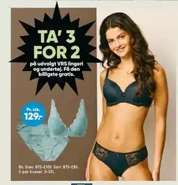 Bilka TA’ 3 FOR 2 på udvalgt VRS lingeri og undertøj tilbud