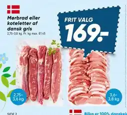 Bilka Mørbrad eller koteletter af dansk gris tilbud