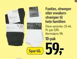 Føtex Footies, strømper eller sneakersstrømper til hele famillien tilbud