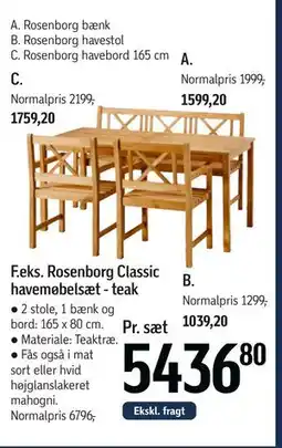 Føtex Rosenborg havebord 165 cm tilbud