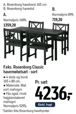 Føtex Rosenborg Classic havemøbelsæt - sort tilbud