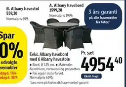 Føtex Albany havebord med 6 Albany havestole tilbud