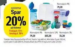 Føtex Spar 20% på Sistema tilbud