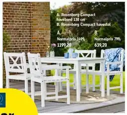 Føtex Rosenborg Compact havebord 130 cm tilbud