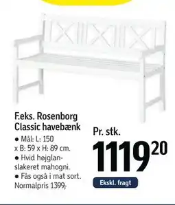 Føtex Rosenborg Classic havebænk tilbud