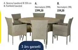 Føtex Fairfield havestol tilbud