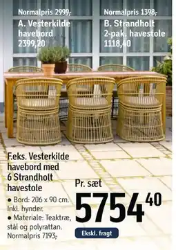Føtex Vesterkilde havebord tilbud