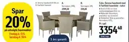 Føtex Serena havebord med 6 Fairfield havestole - natur tilbud