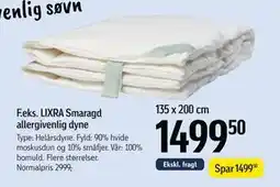 Føtex LIXRA Smaragd allergivenlig dyne tilbud
