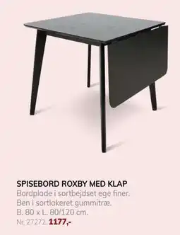 Daells Bolighus SPISEBORD ROXBY MED KLAP tilbud