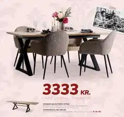 Daells Bolighus SPISEBORD MED BUTTERFLY UDTRÆK tilbud