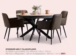 Daells Bolighus SPISEBORD MED 2 TILLÆGSPLADER tilbud