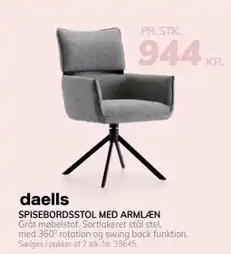 Daells Bolighus SPISEBORDSSTOL MED ARMLÆN tilbud