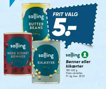 Bilka Bønner eller kikærter tilbud
