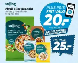 Bilka Mysli eller granola tilbud