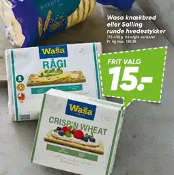 Bilka WASA Knækbrød eller salling runde hvedestykker tilbud