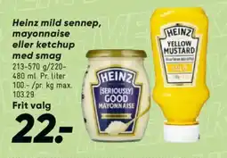 Bilka HEINZ Mild sennep, mayonnaise eller ketchup med smag tilbud
