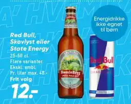 Bilka Red bull, skovlyst eller state energy tilbud