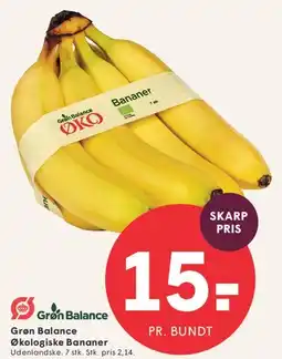 SPAR Grøn Balance Økologiske Bananer tilbud