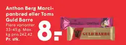 SPAR Anthon Berg Marcipanbrød eller Toms Guld Barre tilbud