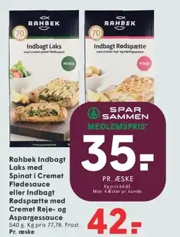 SPAR Rahbek Indbagt Laks eller Indbagt Rødspætte tilbud