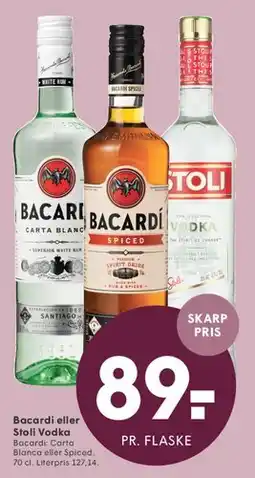 SPAR Bacardi eller Stoli Vodka tilbud