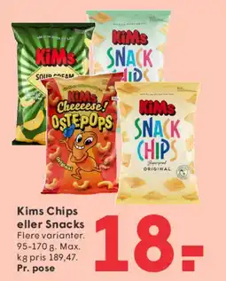 SPAR Kims Chips eller Snacks tilbud