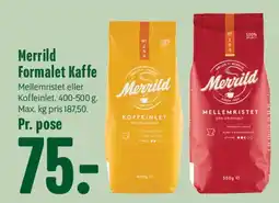 Min Købmand Merrild Formalet Kaffe tilbud