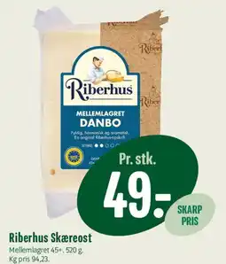 Min Købmand Riberhus Skæreost (Mellemlagret Danbo) tilbud