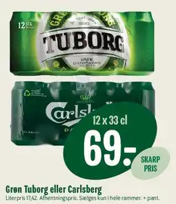 Min Købmand Grøn Tuborg eller Carlsberg (12 x 33 cl) tilbud